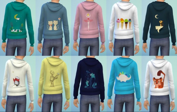 The Simsperience 10 Zipped Hoodie Recolors For Kids • Sims 4 Downloads
