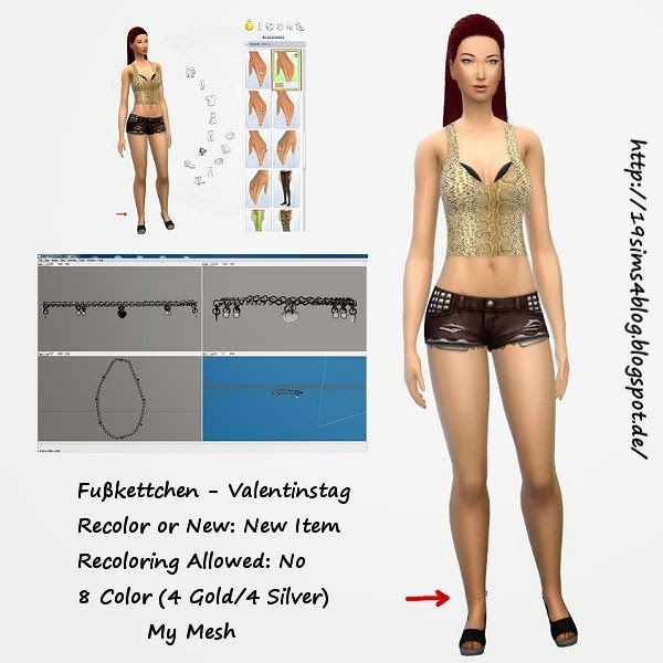 19 Sims 4 Blog: Ankle bracelet • Sims 4 Downloads