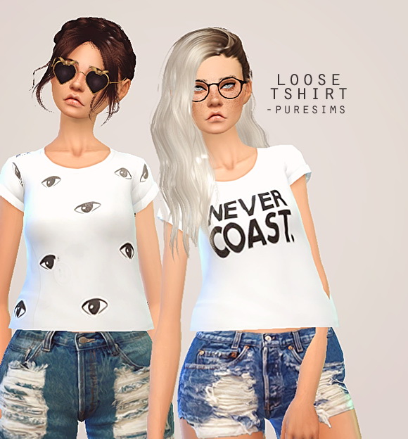 Pure Sims Loose T Shirt • Sims 4 Downloads