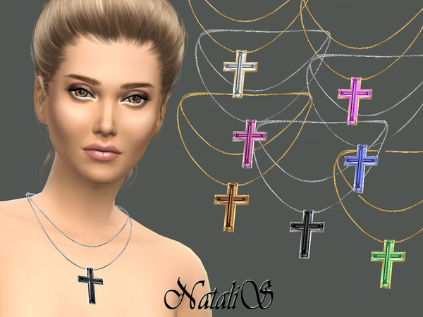 The Sims Resource Crystal Cross Pendant By Natalis • Sims 4 Downloads