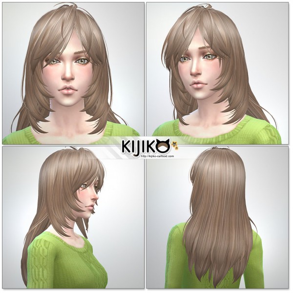 Kijiko Long Layered Hair For Female • Sims 4 Downloads