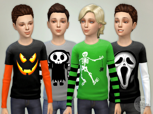 The Sims Resource Boy Halloween Shirt By Lillka • Sims 4 Downloads