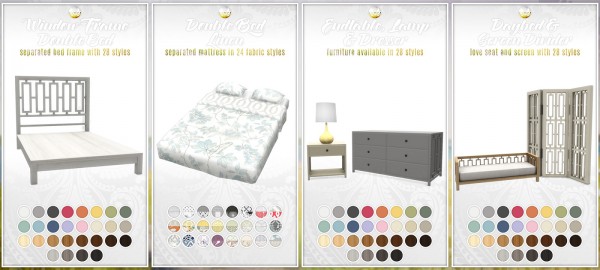 simsational designs: bayside bedroom set • sims 4 downloads