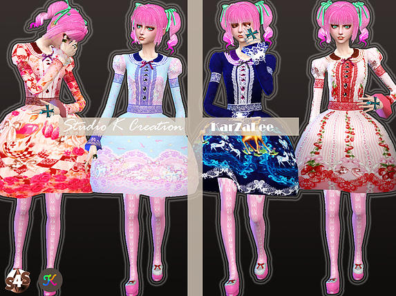 Studio K Creation Bloody Lilith Lolita Candy Dress • Sims 4 Downloads