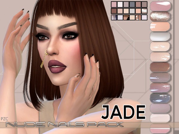 The Sims Resource: Nude Nails Pack Jade by 