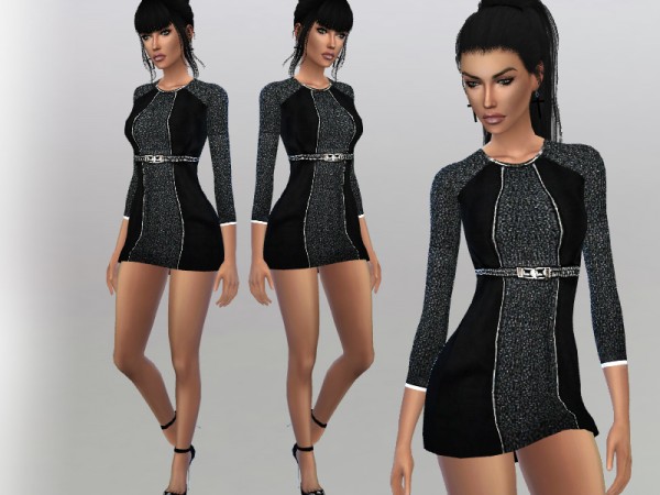 The Sims Resource Belted Dress By Puresims • Sims 4 Downloads