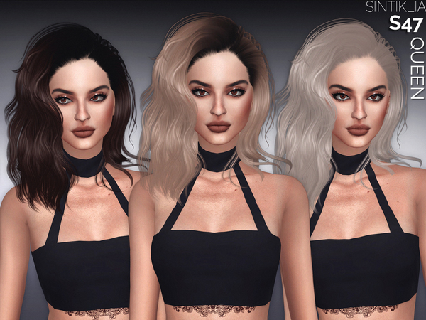 The Sims Resource Sintiklia Hair S47 Queen • Sims 4 Downloads
