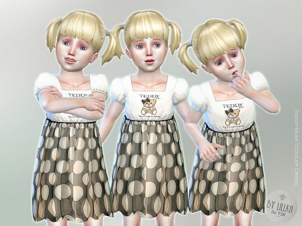 The Sims Resource Teddy Bear Toddler Dress By Lillka • Sims 4 Downloads