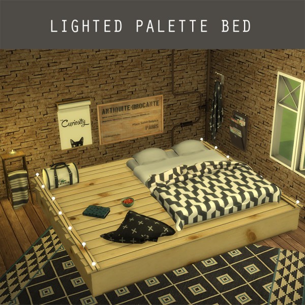 Leo 4 Sims Lighted Palette Bed • Sims 4 Downloads