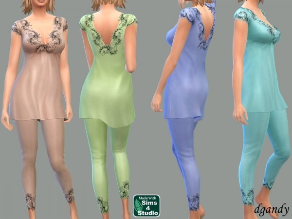 The Sims Resource Silk Pajamas By Dgandy • Sims 4 Downloads