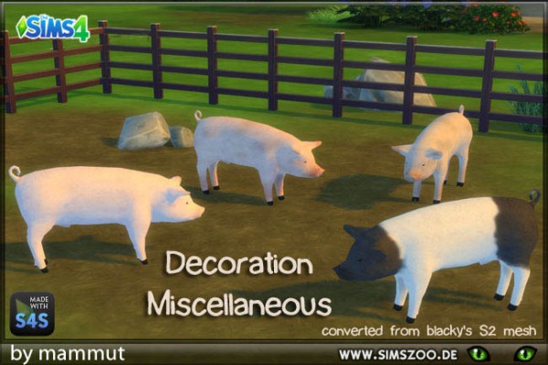 Blackys Sims 4 Zoo Blackys Pig By Mammut • Sims 4 Downloads