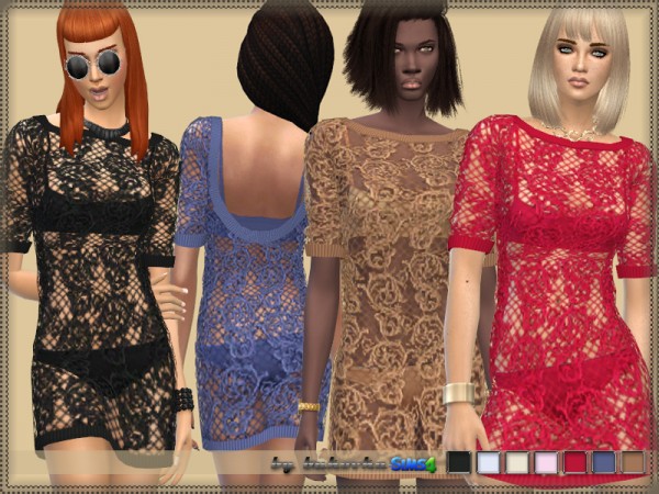 The Sims Resource Dress Lace By Bukovka • Sims 4 Downloads