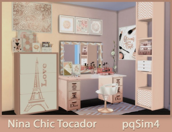 PQSims4: Nina chic dressing table • Sims 4 Downloads