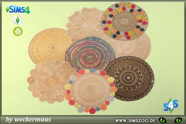 Blackys Sims 4 Zoo Trend Nomad Chic Round Rugs By Weckermaus • Sims 4