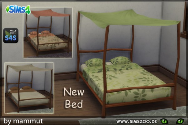 Blackys Sims 4 Zoo Double Bed Nature By Mammut • Sims 4 Downloads
