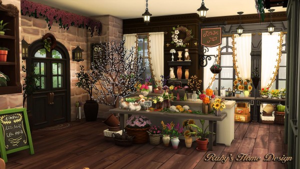 Ruby`s Home Design: Parisian Flower Shop - no CC • Sims 4 Downloads