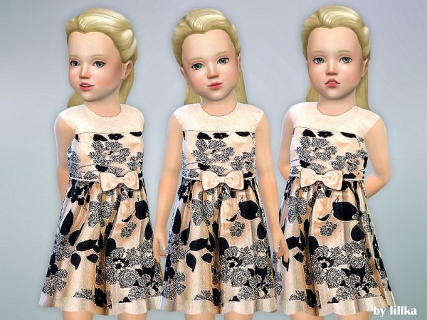The Sims Resource Floral Glitter Toddler Dress By Lillka • Sims 4