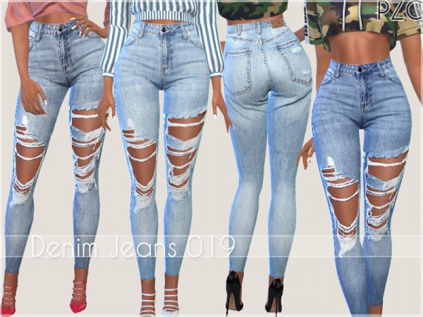 The Sims Resource Denim Jeans 019 By Pinkzombiecupcakes • Sims 4 Downloads