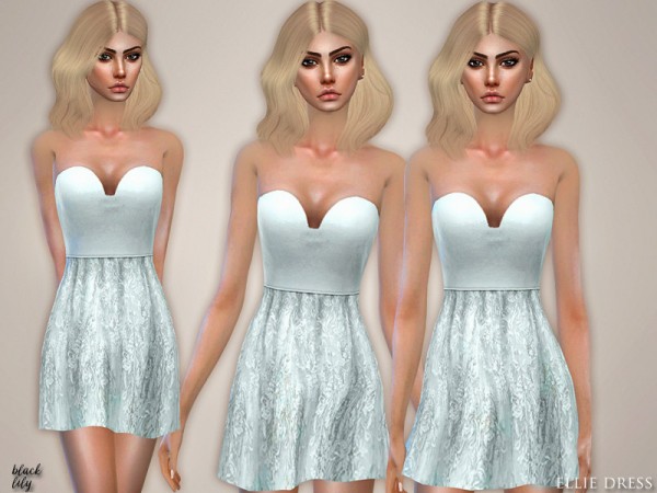 The Sims Resource Ellie Dress By Black Lily • Sims 4 Downloads