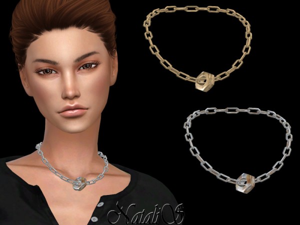 The Sims Resource Hex Nut Chain Necklace By Natalis • Sims 4 Downloads