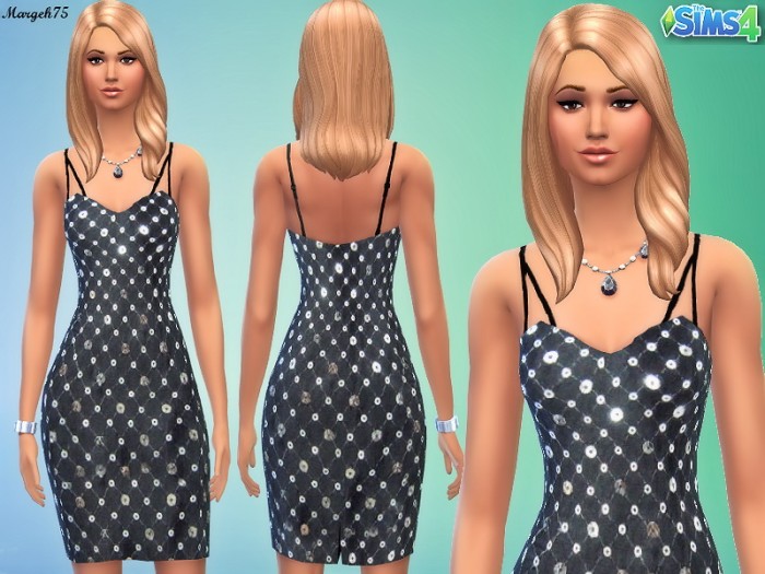  Sims 3 Addictions: Sequin formal dress with straps by Margeh75