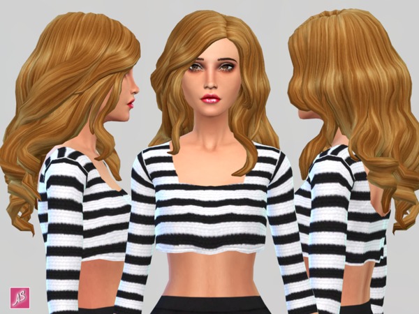  The Sims Resource: Blonde Ambition   Long Wavy Over Shoulder by ALexandra Sine