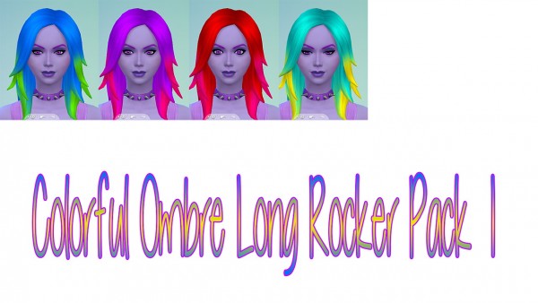  Stars Sugary Pixels: Colorful ombre long rocker pack 1 hairs