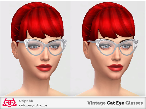  The Sims Resource: Vintage Cat Eye Glasses by Colores Urbanos