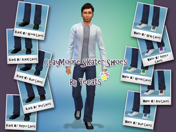  The Sims Resource: ClayMoore Skater Shoes by Yecats