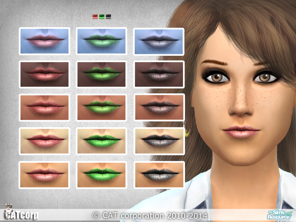  The Sims Resource: Lipstick 001 Set 1 Part 2 by CATcorp