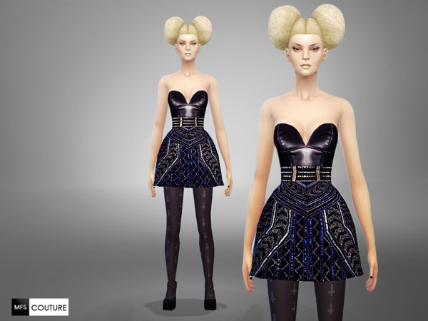  The Sims Resource: Licorice Dress by Miss Fortune