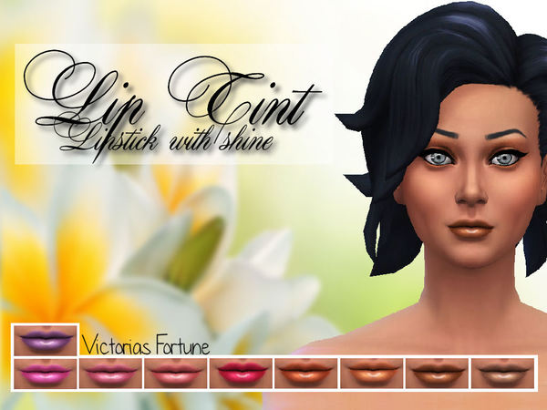 The Sims Resource: Victorias Fortune Lip Tint Lipstick Collection by Fortunecookie1