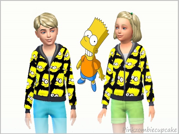  The Sims Resource: Bart Simpsons Hoodie by Pinkzombiecupcake