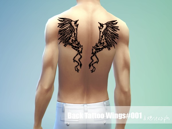  The Sims Resource: TattooSet Wings 001 by dx8seraph
