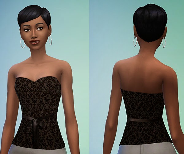  SimControl: Gold and velvet skirt and tank