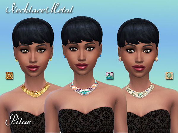  The Sims Resource: Necklace Metal by Pilar