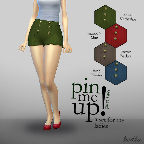  Mod The Sims: Pin me up! A set of retro shorts by Kedlu