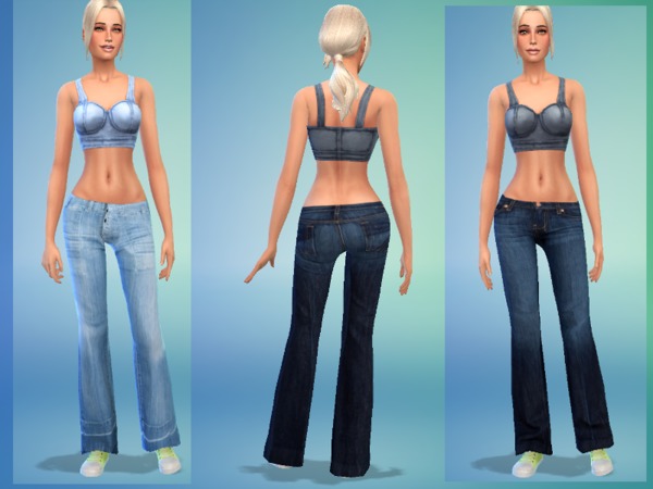  The Sims Resource: Set bootcut denimjeans female by Simsoertchen