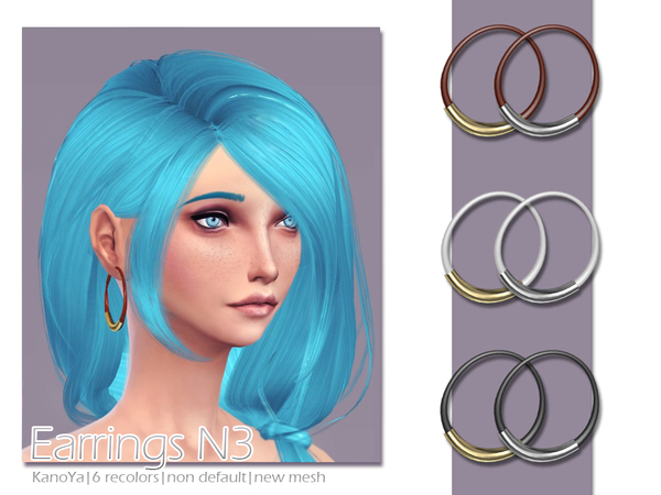  The Sims Resource: Earrings N3 new mesh by KanoYa