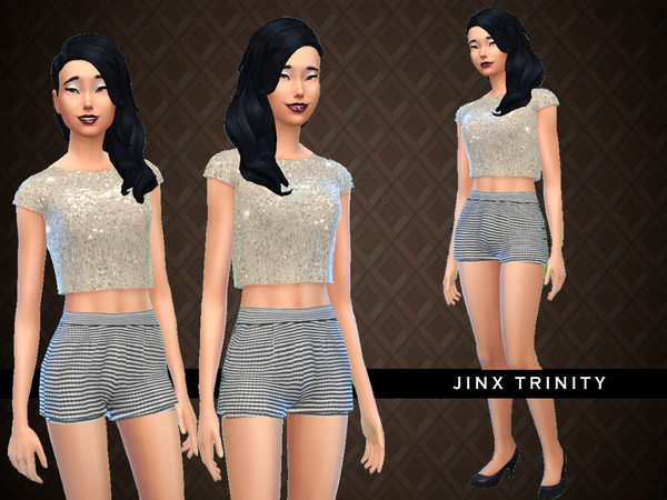  The Sims Resource: Exclusive wear Glittery gold and Houndtooth by JinxTrinity
