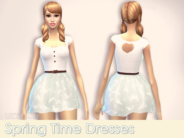  The Sims Resource: Spring Time Collection shoes and dress set  by UKTRASH