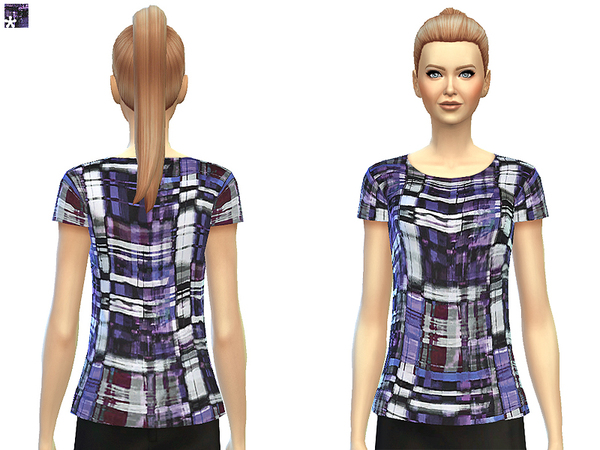  The Sims Resource: Multi Check Silk Top by Sim Details