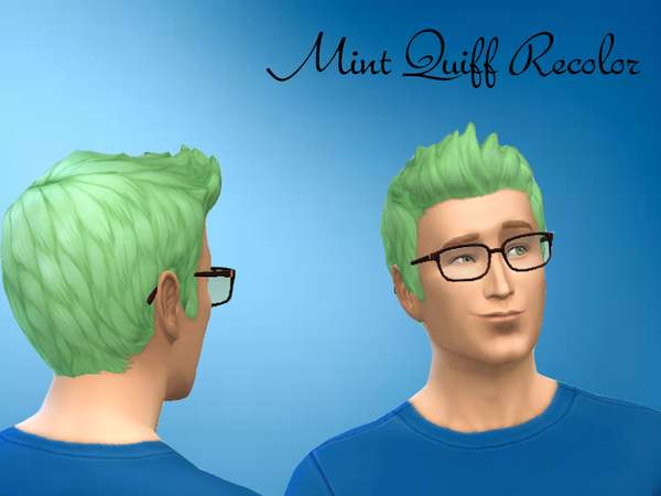  The Sims Resource: Mint Quiff Recolor by KA Sims