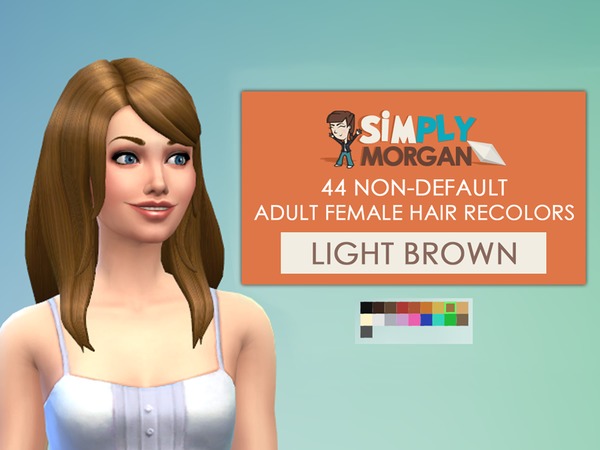  The Sims Resource: Light Brown Hair Non Default Recolors by Simply Morgan