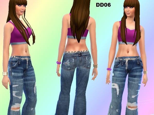  The Sims Resource: Boyfriend jeans by DivaDelic06
