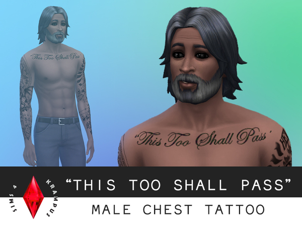  The Sims Resource: This Too Shall Pass chest tattoo by SIms4Krampus