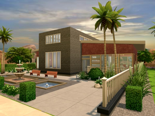  The Sims Resource: Modern Oasis   residential lot by Chemy