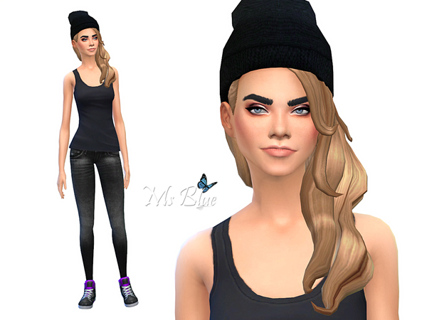  The Sims Resource: Cara Delevingne female sims model by Ms Blue