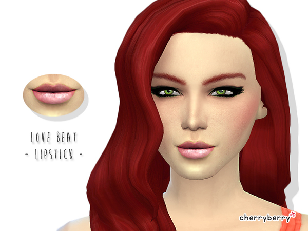  The Sims Resource: Love Beat lipstick by Cherry Berry Sims