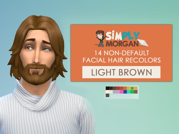  The Sims Resource: Light Brown Facial Hair Non Default Recolors by Simply Morgan